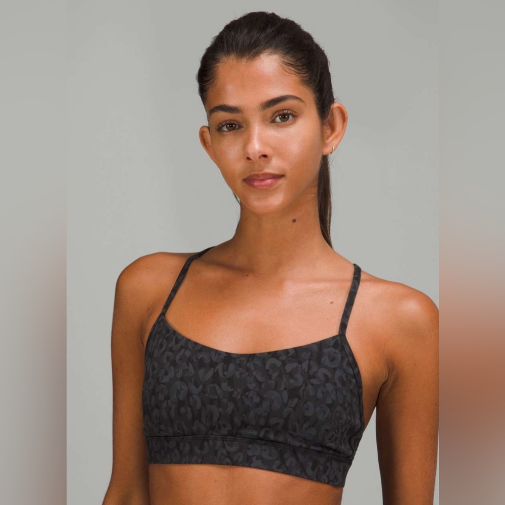 Lululemon Flow Y Nulu bra intertwined camp deep coal multi size 12